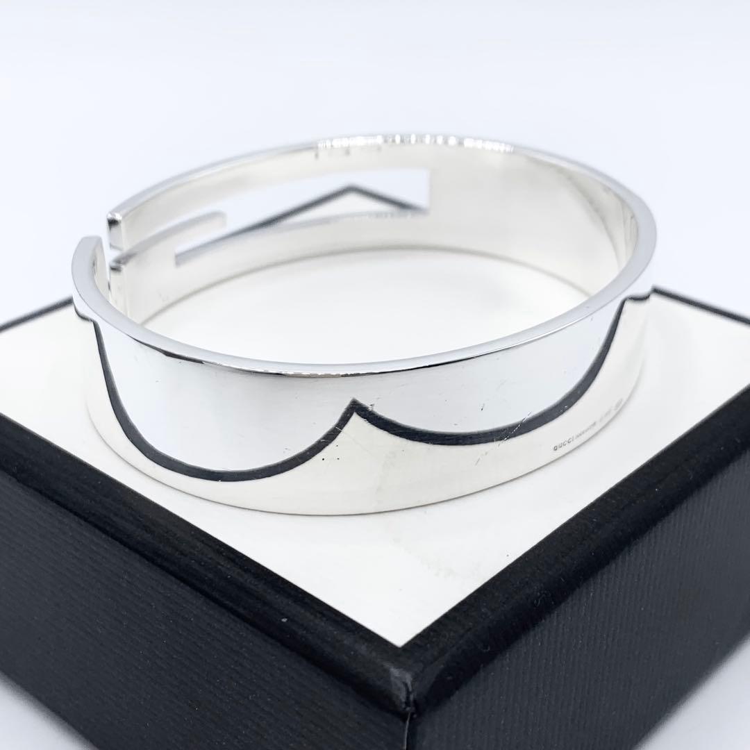 【美品】GUCCI ブレスレット　バングル　カットアウトG ヴィンテージ　925