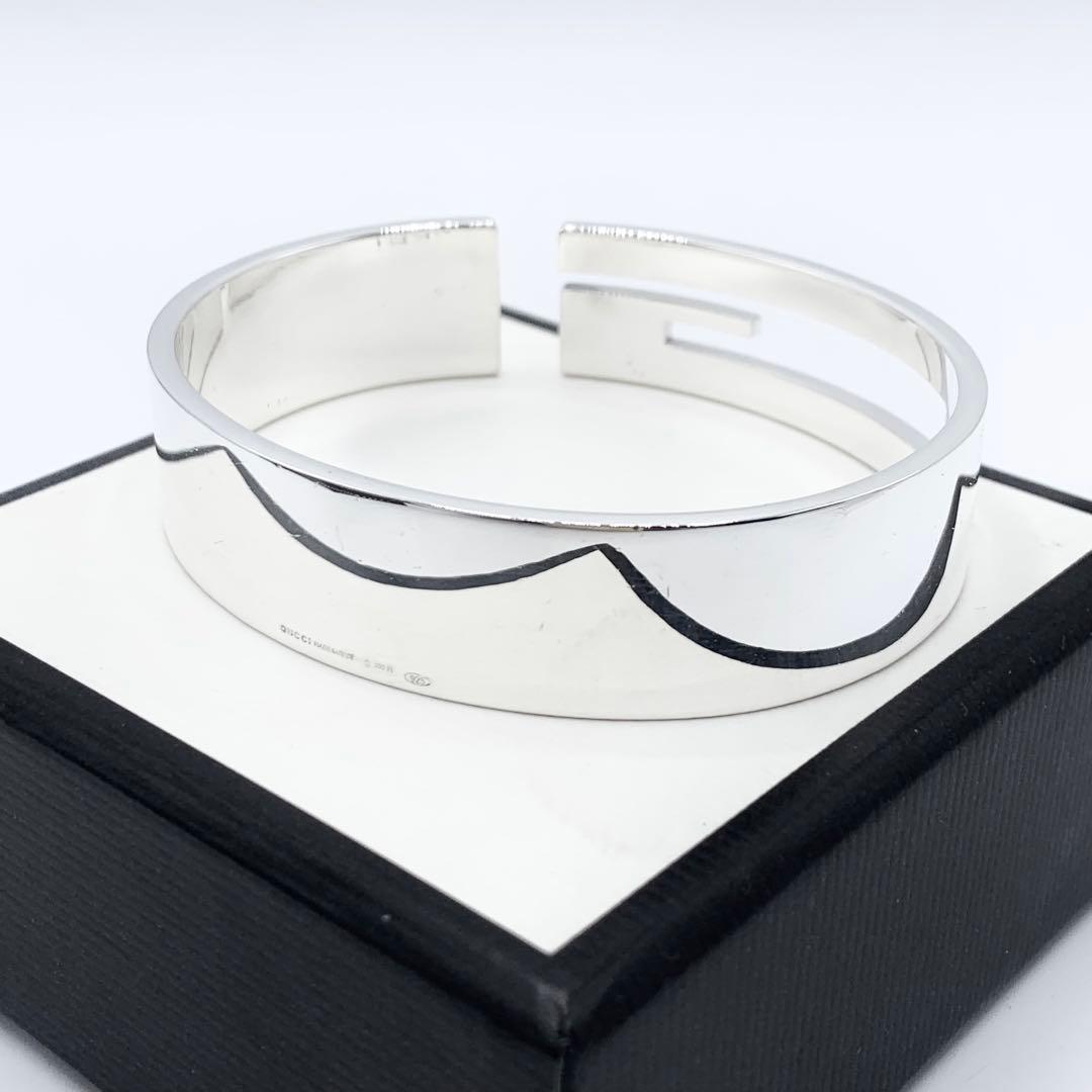 【美品】GUCCI ブレスレット　バングル　カットアウトG ヴィンテージ　925