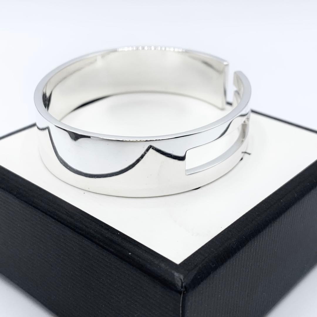 【美品】GUCCI ブレスレット　バングル　カットアウトG ヴィンテージ　925