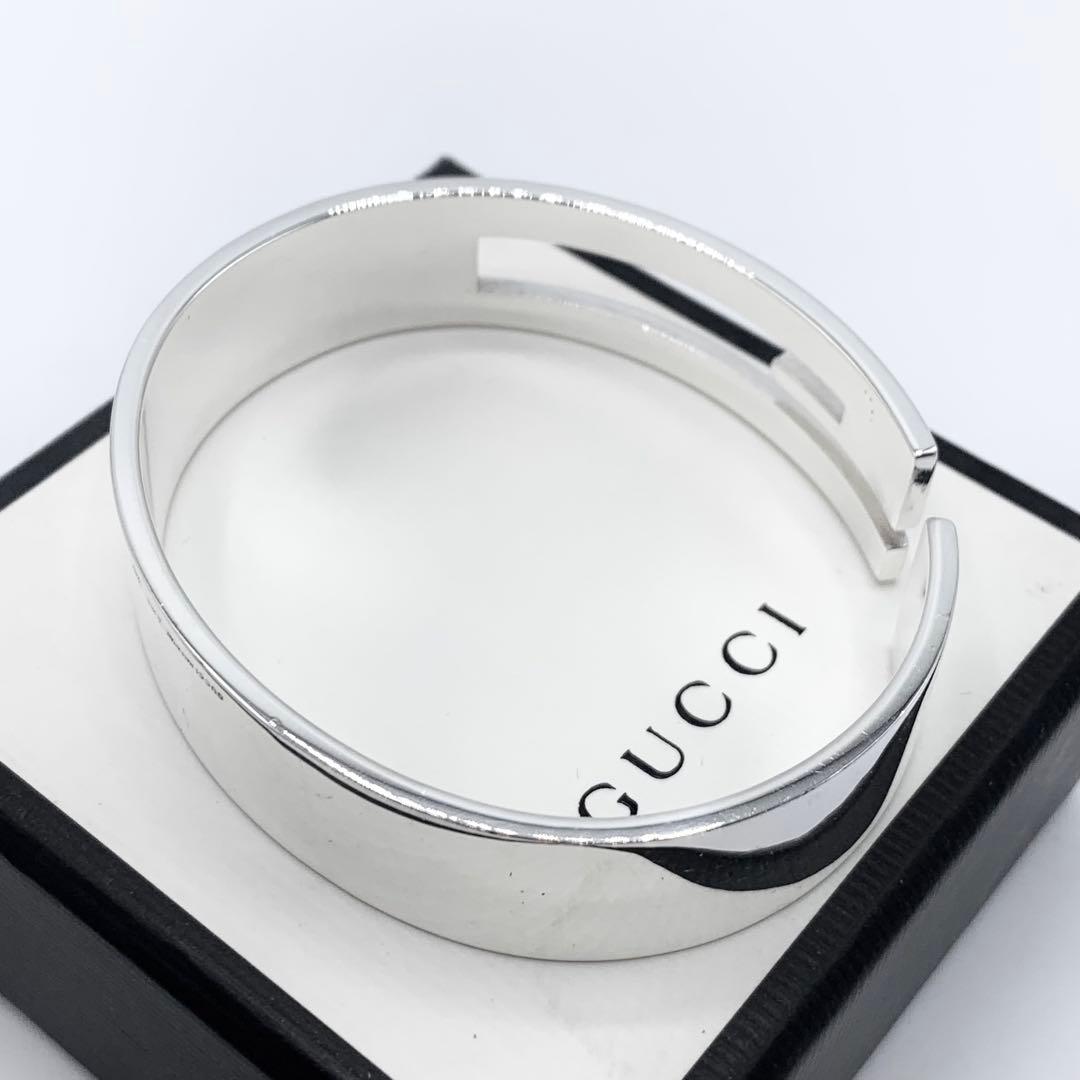 【美品】GUCCI ブレスレット　バングル　カットアウトG ヴィンテージ　925