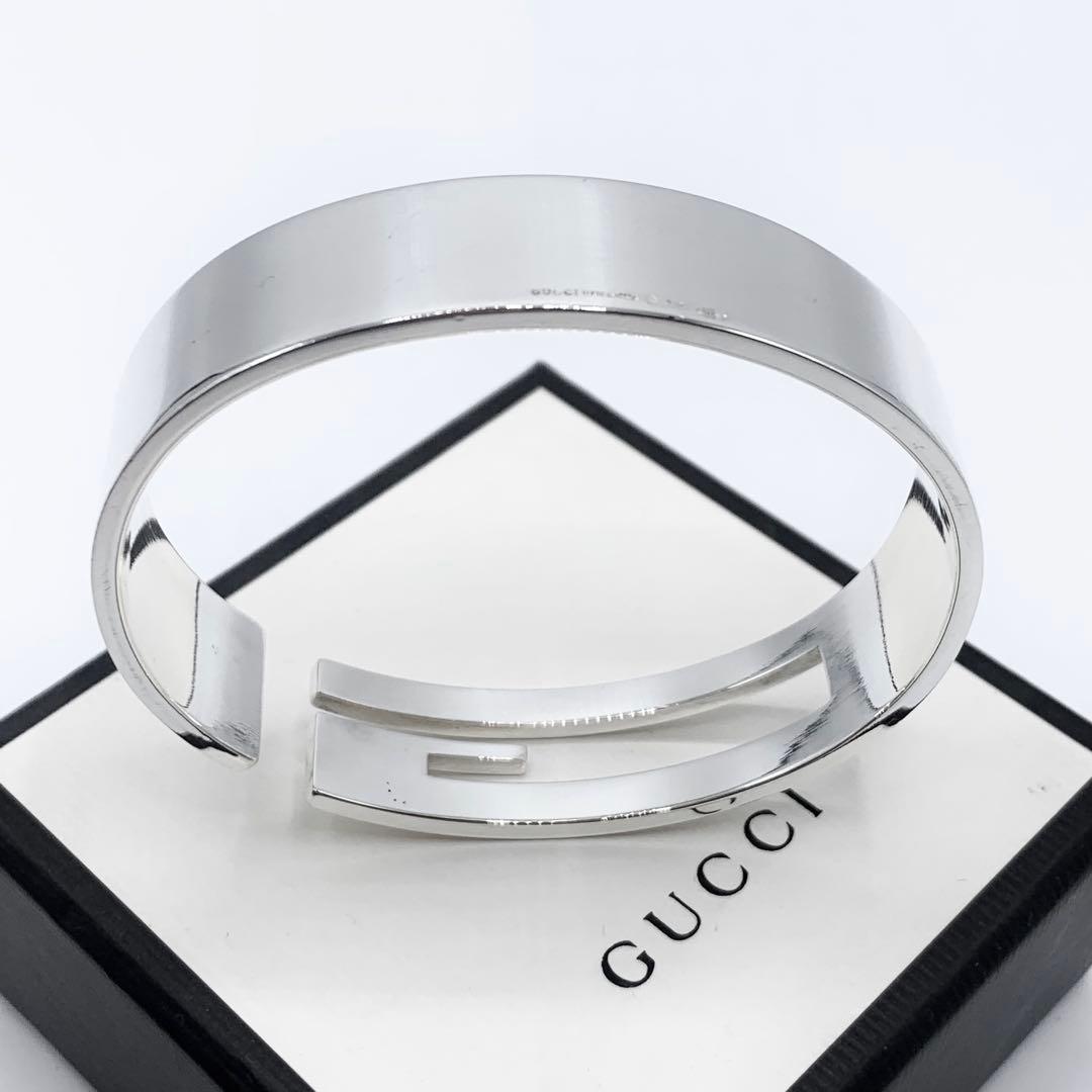 【美品】GUCCI ブレスレット　バングル　カットアウトG ヴィンテージ　925