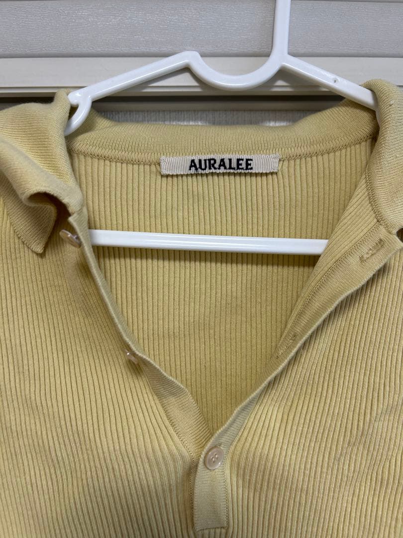 AURAALEE GIZA HIGH GAUGE RIB KNIT イエロー