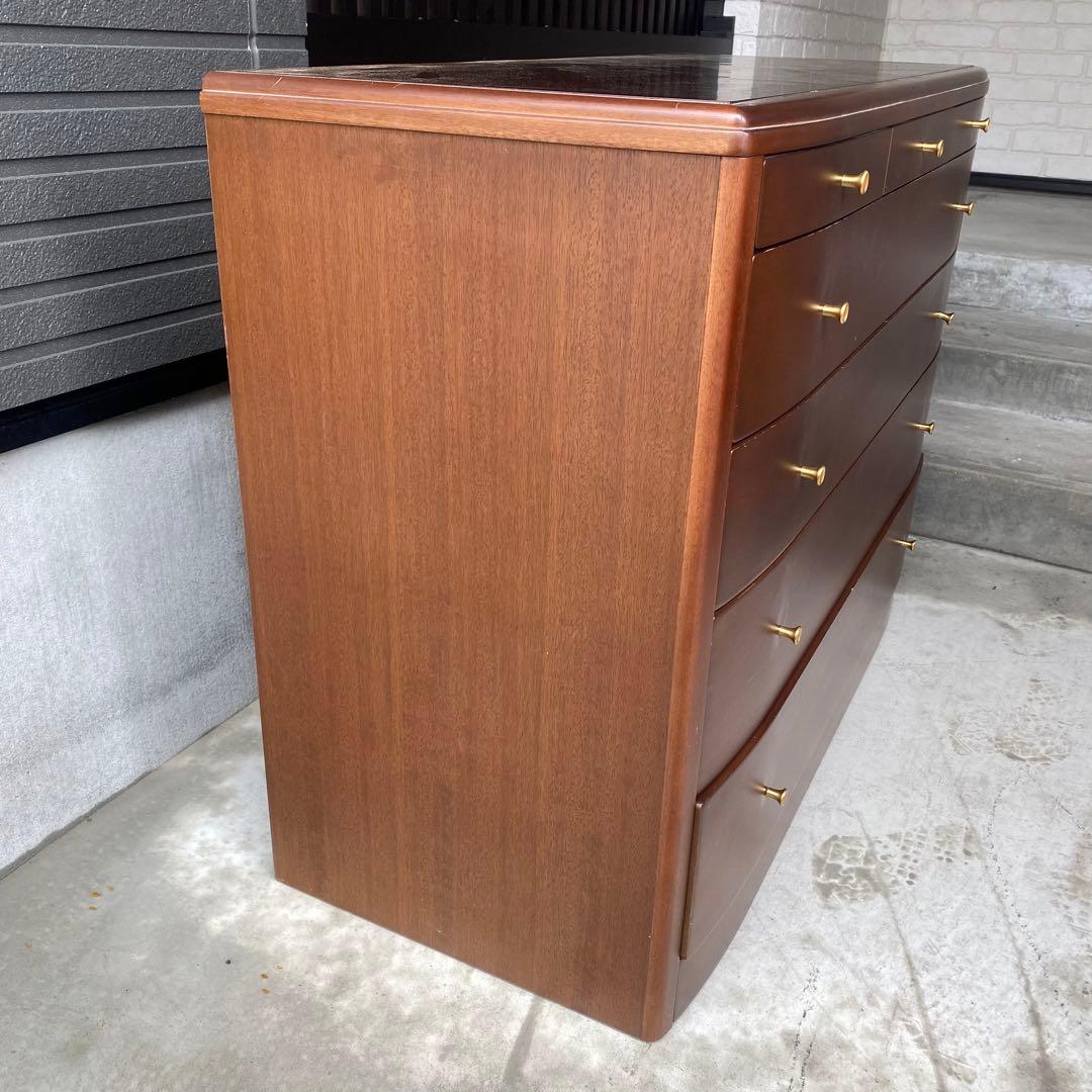 自宅保管品 マルヨシ民芸家具 5段チェスト サイドボード 西洋 アンティーク