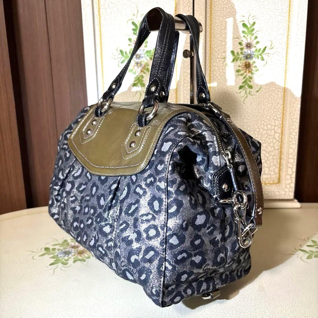 COACH 3WAY ハンドバッグ ショルダーバッグ レオパード柄