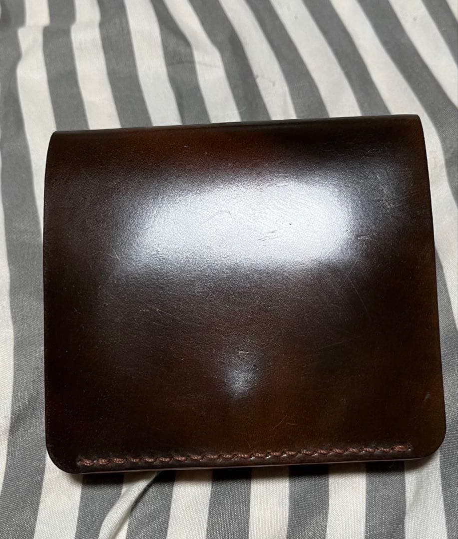 i*m様 ホーウィン社製シェルコードバン　マーブルダークコニャック 折り財布