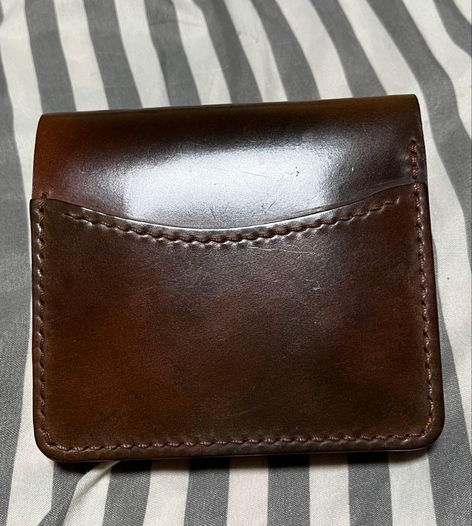 i*m様 ホーウィン社製シェルコードバン　マーブルダークコニャック 折り財布