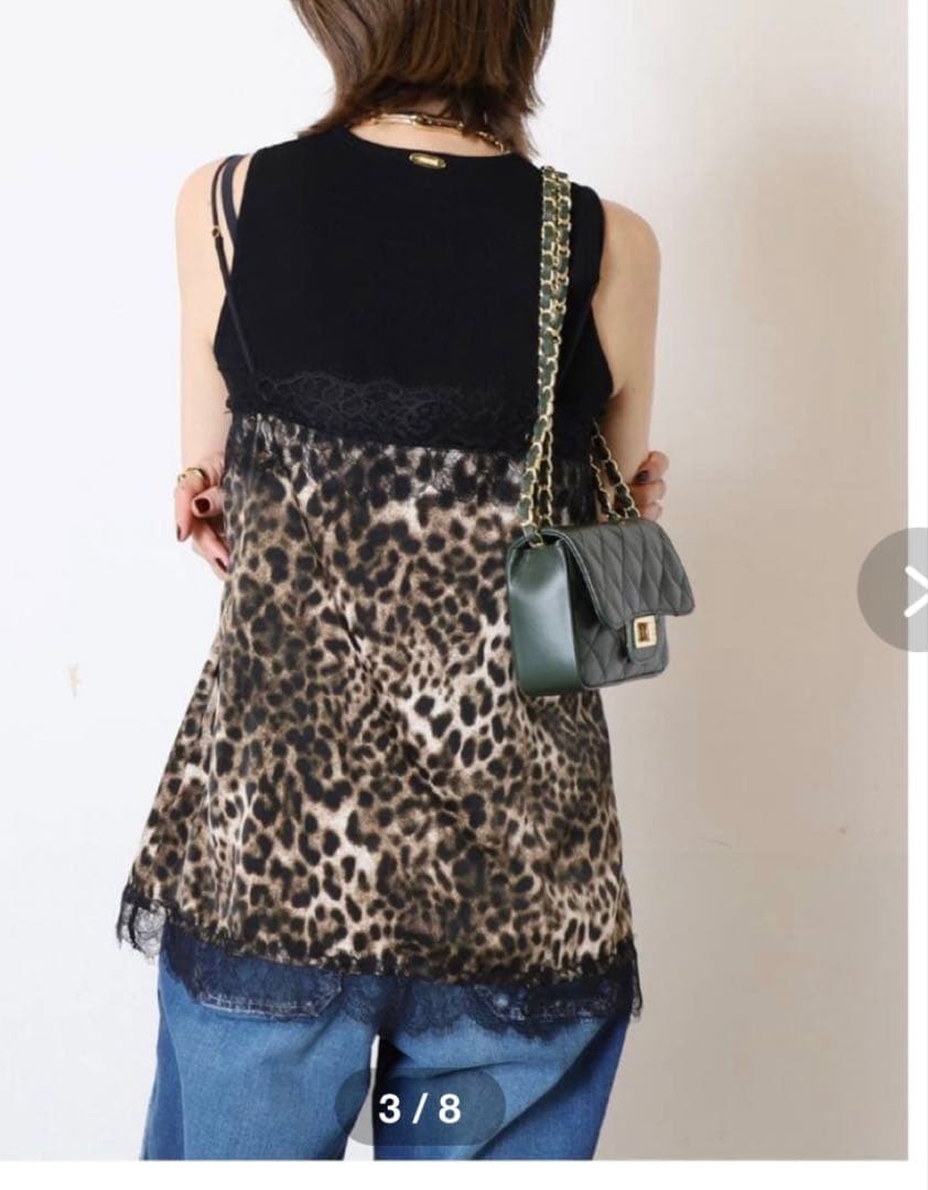 MUSE ミューズ　LEOPARD LACE Col Pierrotキャミソール