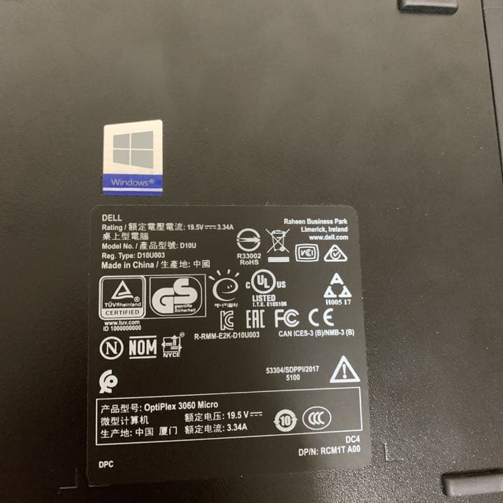 Windowsデスクトップ OptiPlex3060 micro