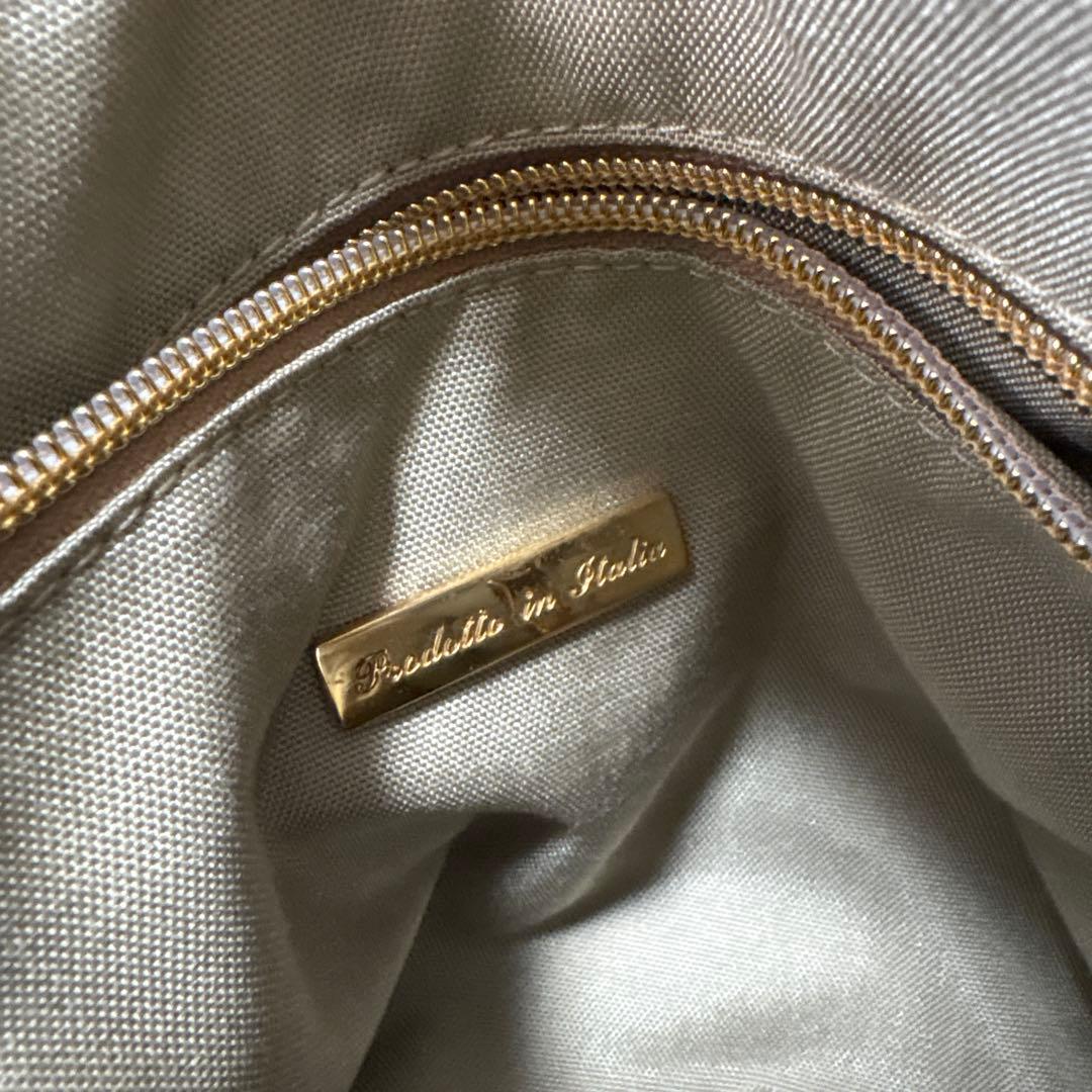 【2ウェイ】美品　オロビアンコ　ボストンバック　PVC 茶革　ゴールド金具