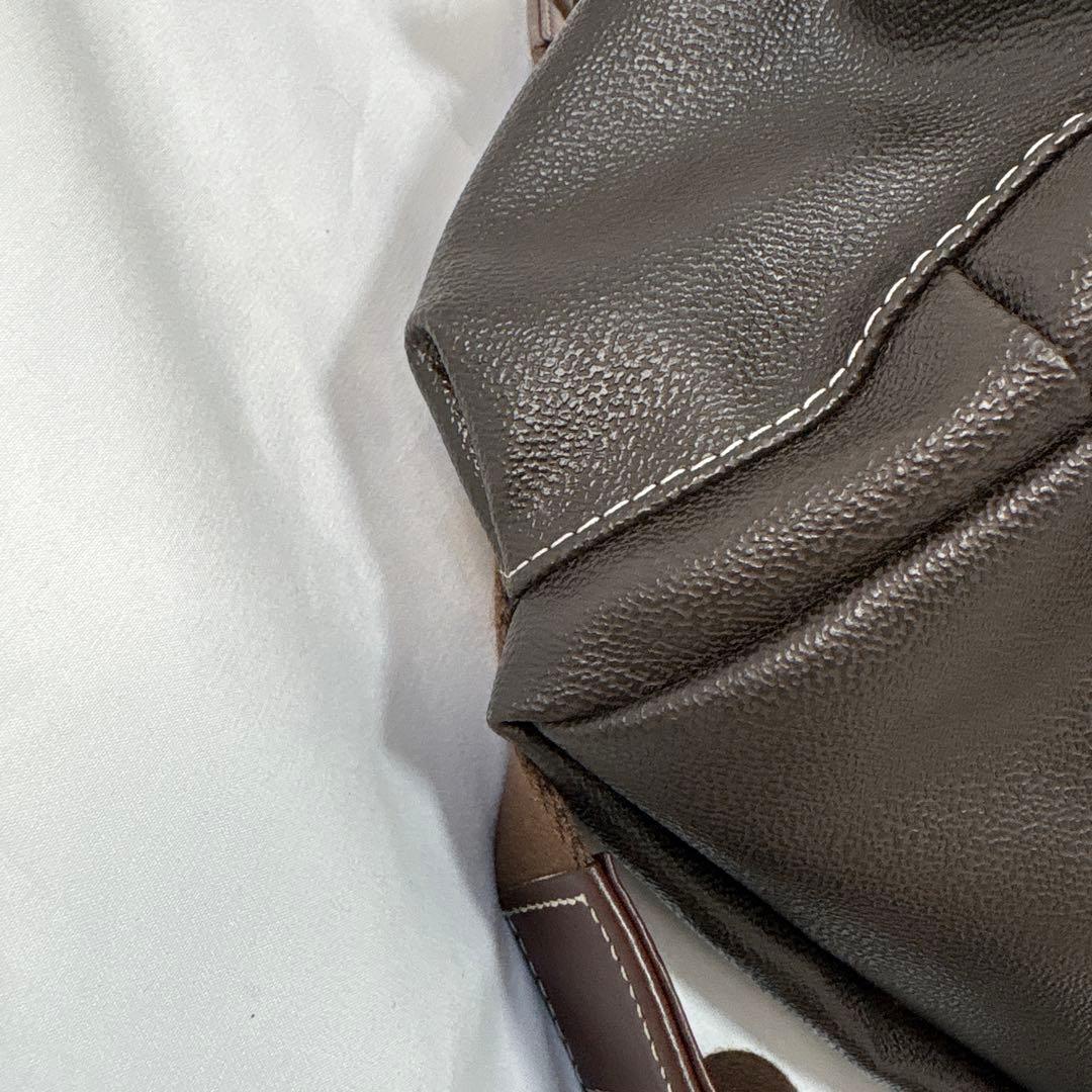 【2ウェイ】美品　オロビアンコ　ボストンバック　PVC 茶革　ゴールド金具