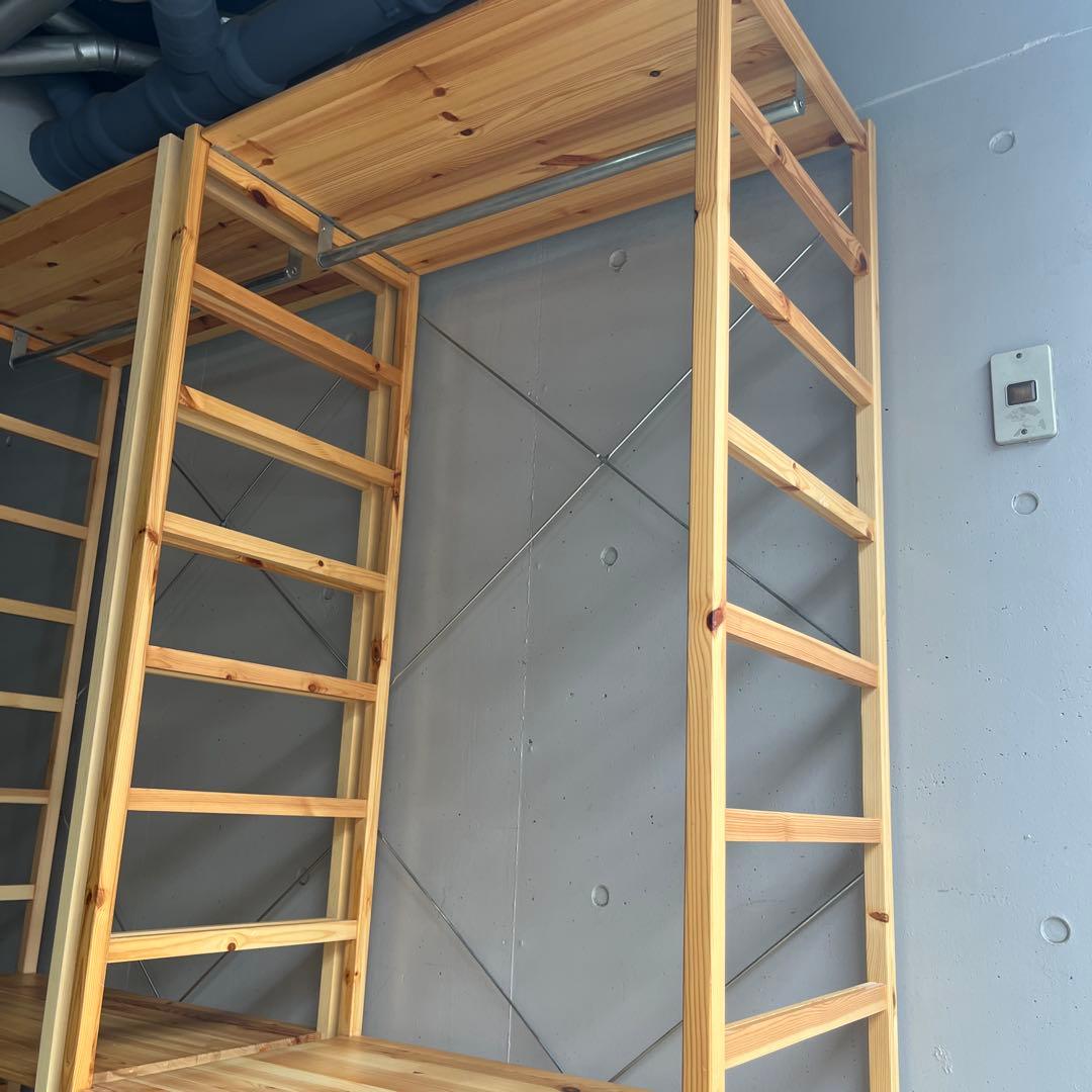 美品★無印 パイン材ユニットシェルフ・ワードローブ ２個セット