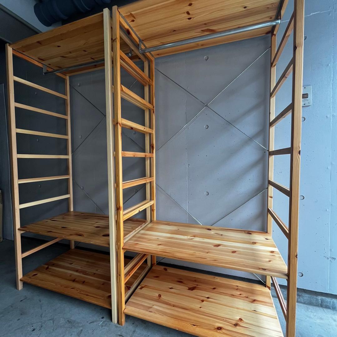 美品★無印 パイン材ユニットシェルフ・ワードローブ ２個セット