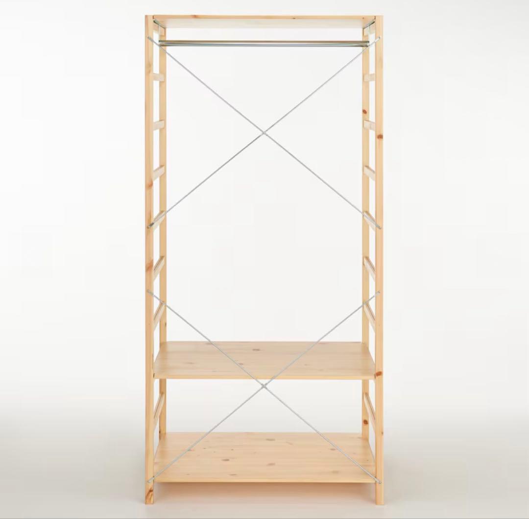 美品★無印 パイン材ユニットシェルフ・ワードローブ ２個セット