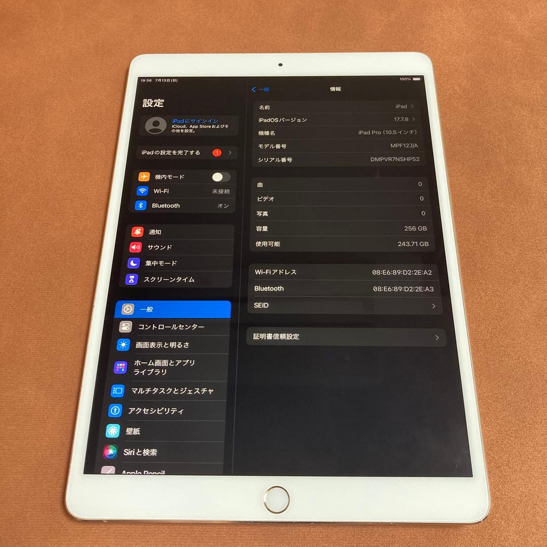 50【早い者勝ち】iPad Pro 256GB 10.5インチ WIFIモデル☆
