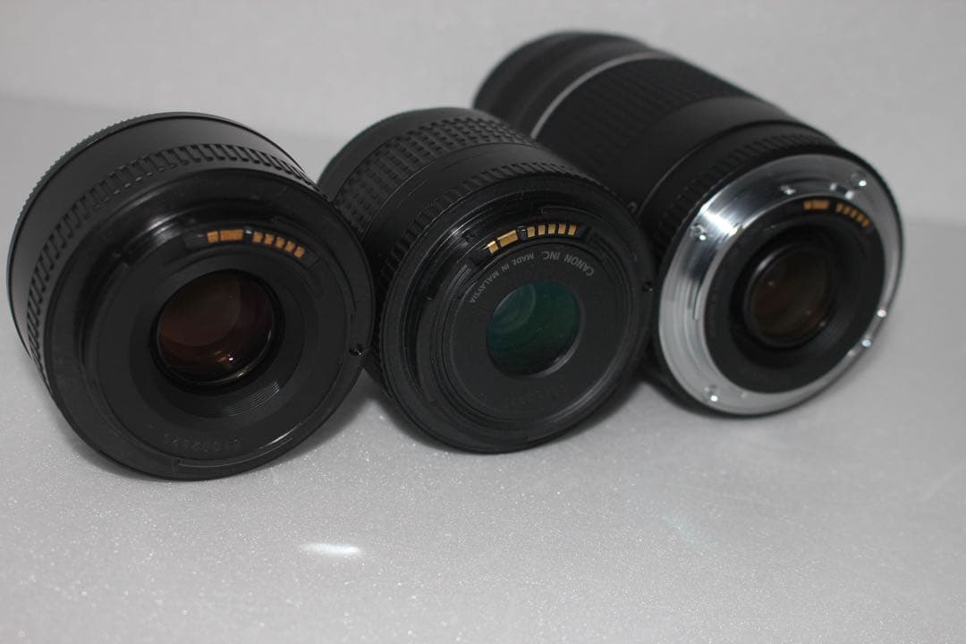 デジタル一眼レフカメラcanon kiss x10i標準&望遠&単焦点セット