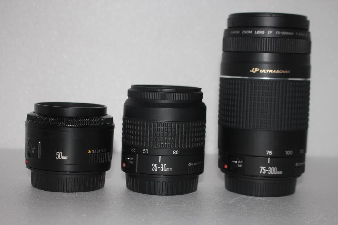 デジタル一眼レフカメラcanon kiss x10i標準&望遠&単焦点セット