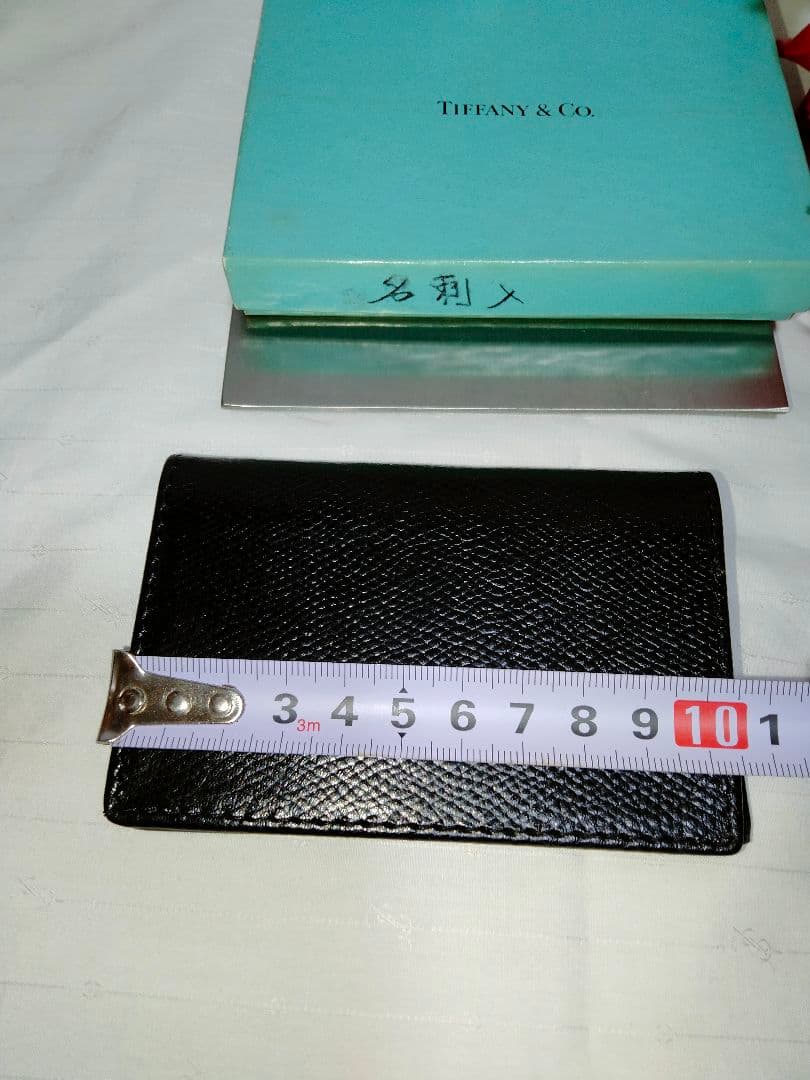 超美品 Tiffany ティファニー レザー 名刺入れ カードケース スリム 黒