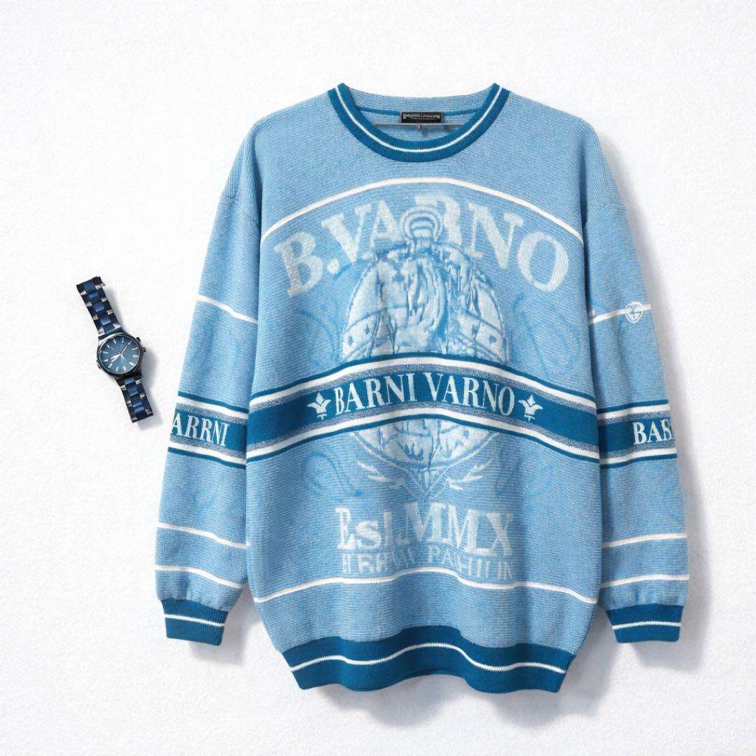 【BARNI VARNO】バーニヴァーノ タグ付 長袖サマーセーター LL