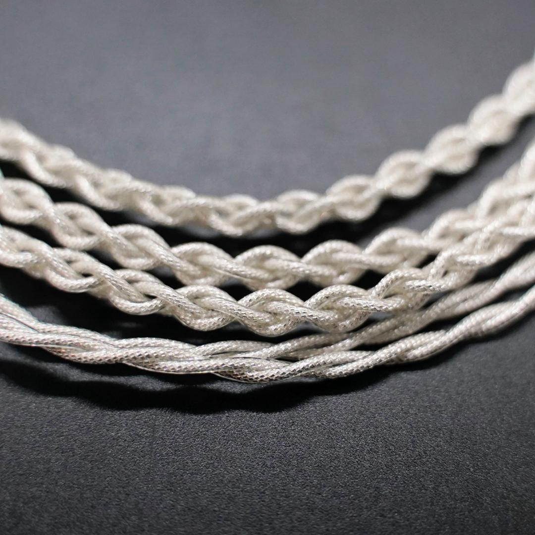 【希少L字】7N粒子単結晶銅銀メッキ リッツ構造 CIEM 2Pin 4.4mm