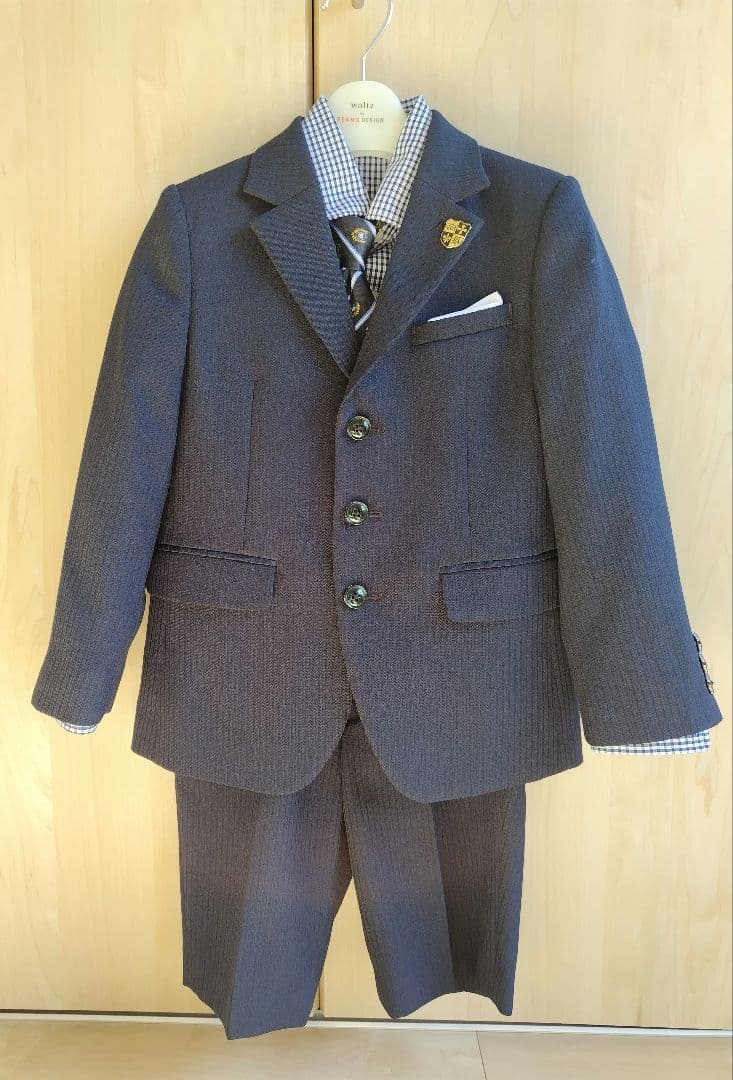 【大幅再値下げ】【スーツ6点セット】120cm ネイビーストライプ