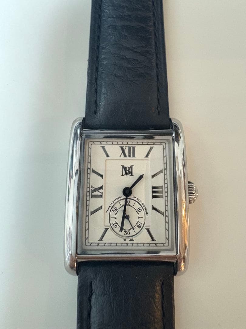 MBハイエンドドレスウォッチ　シルバーケース×ブラックベルト