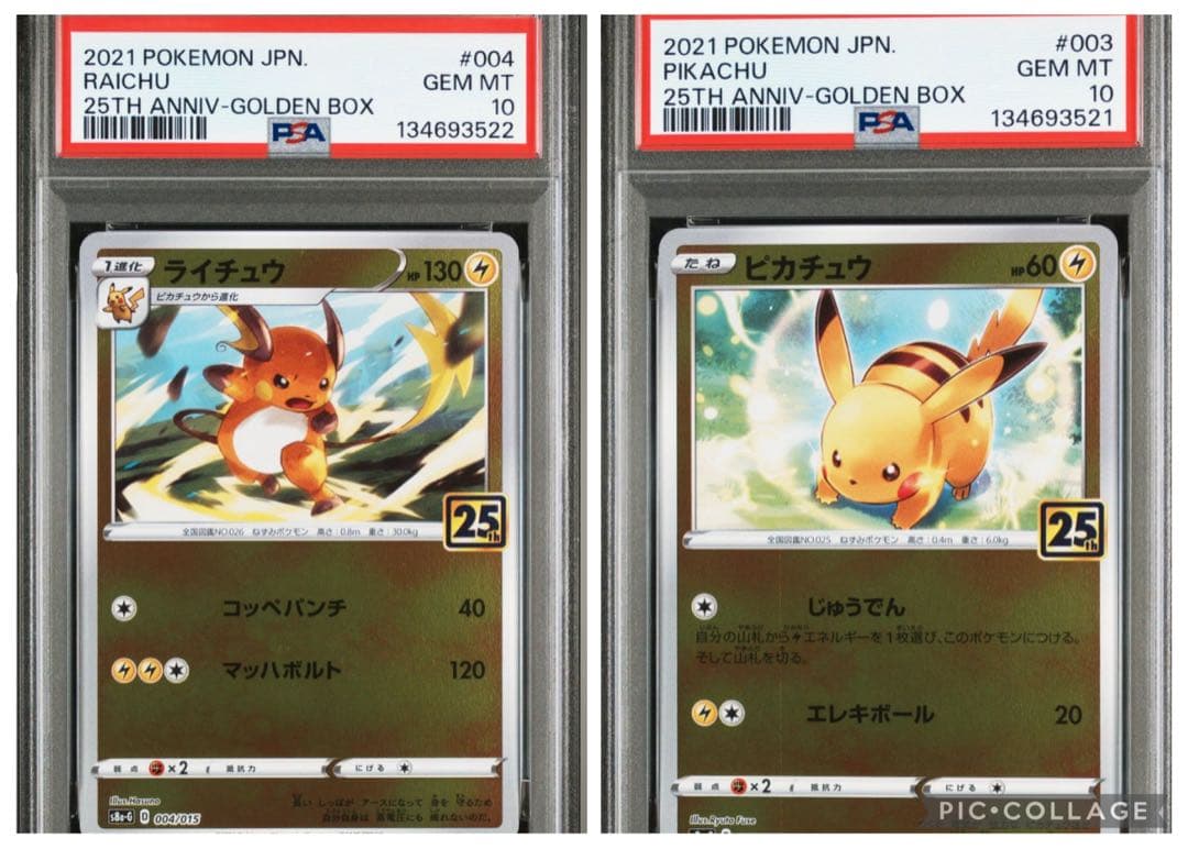 【PSA10】 2連番 6連番も可　ピカチュウ ライチュウ25th