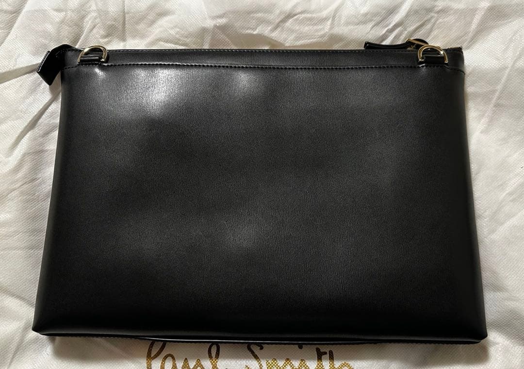 極美品 ポールスミス　レザークラッチバッグ　黒