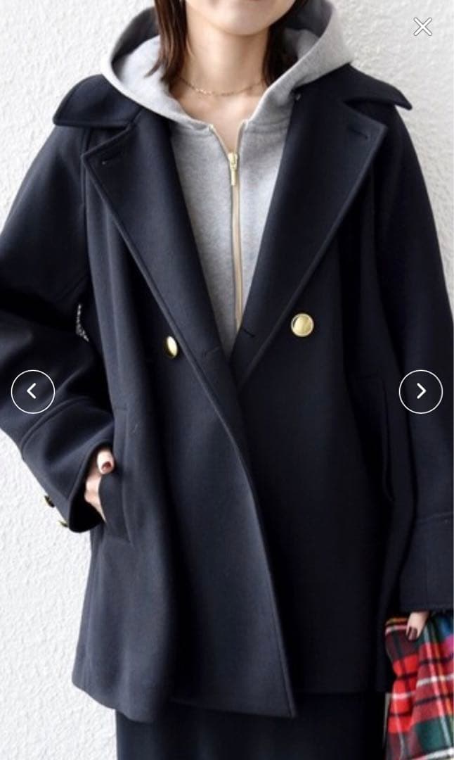 ウール ライク ジャージー メルトン 2WAY Pコート