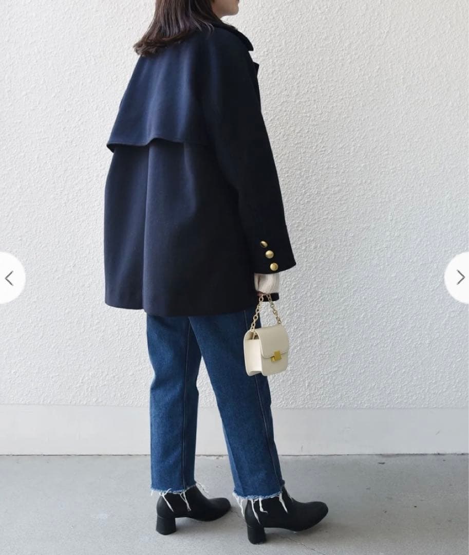 ウール ライク ジャージー メルトン 2WAY Pコート