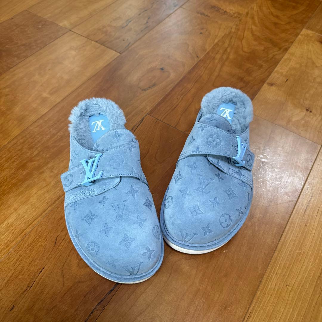 LV ロゴ付き スエードサンダルライトブルー8#