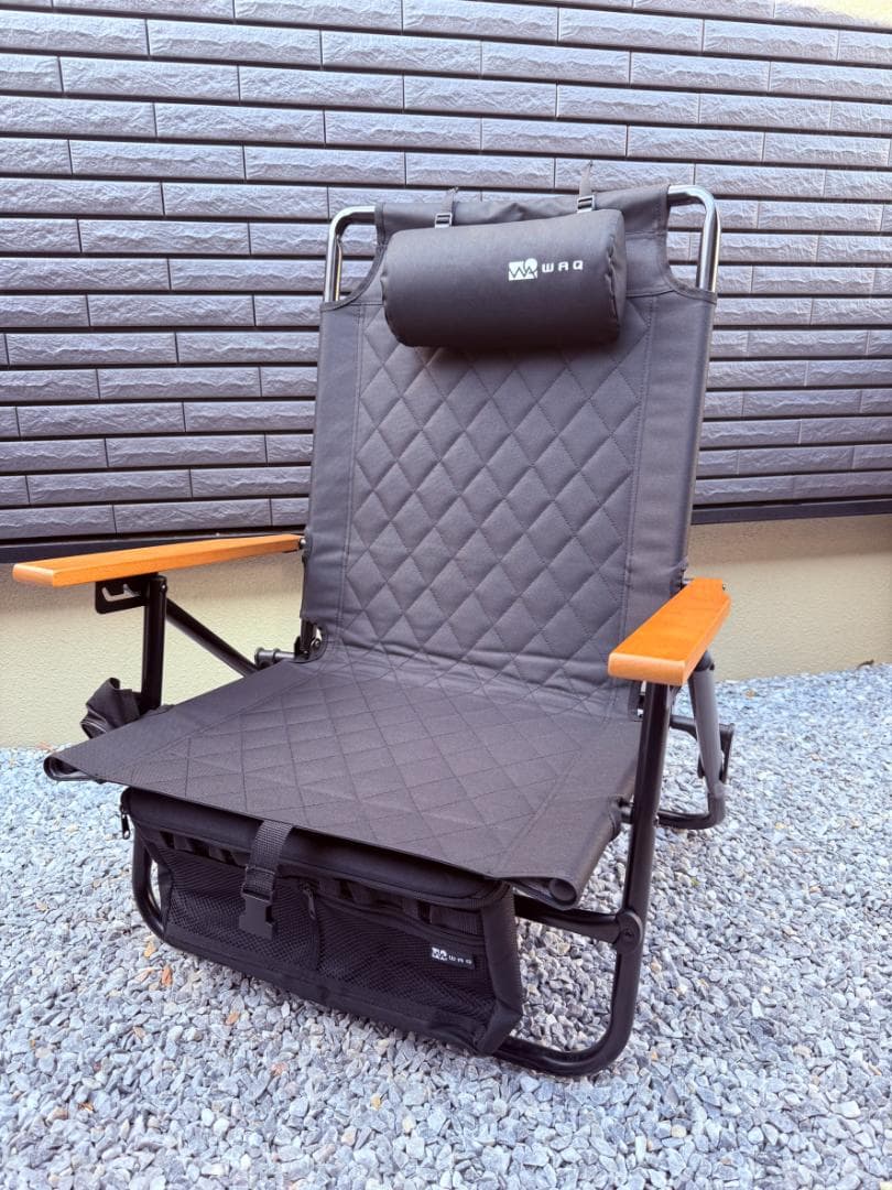 【4脚セット】WAQ リクライニングローチェアレギュラー ブラック