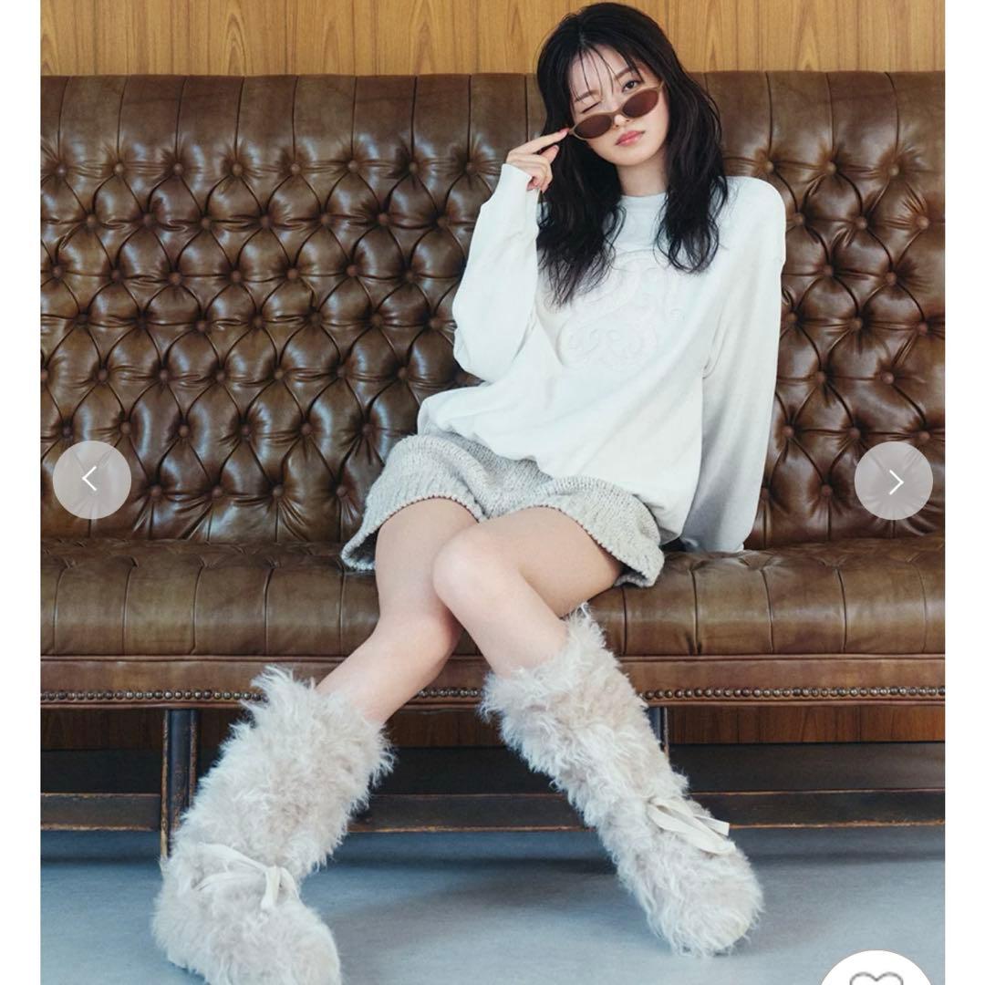 snidel レースアップファーブーツ M 新品タグ付き