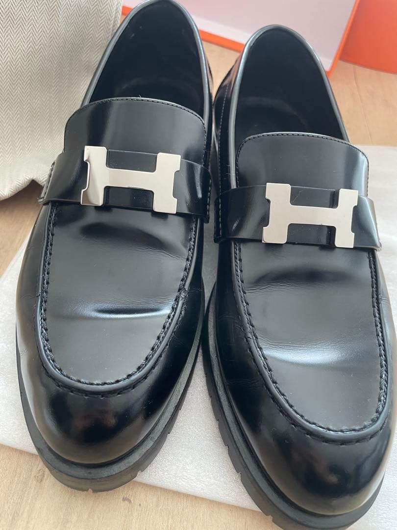 me　美品エルメス　ローファー フォーブル　36.5センチ　モカシン　厚底