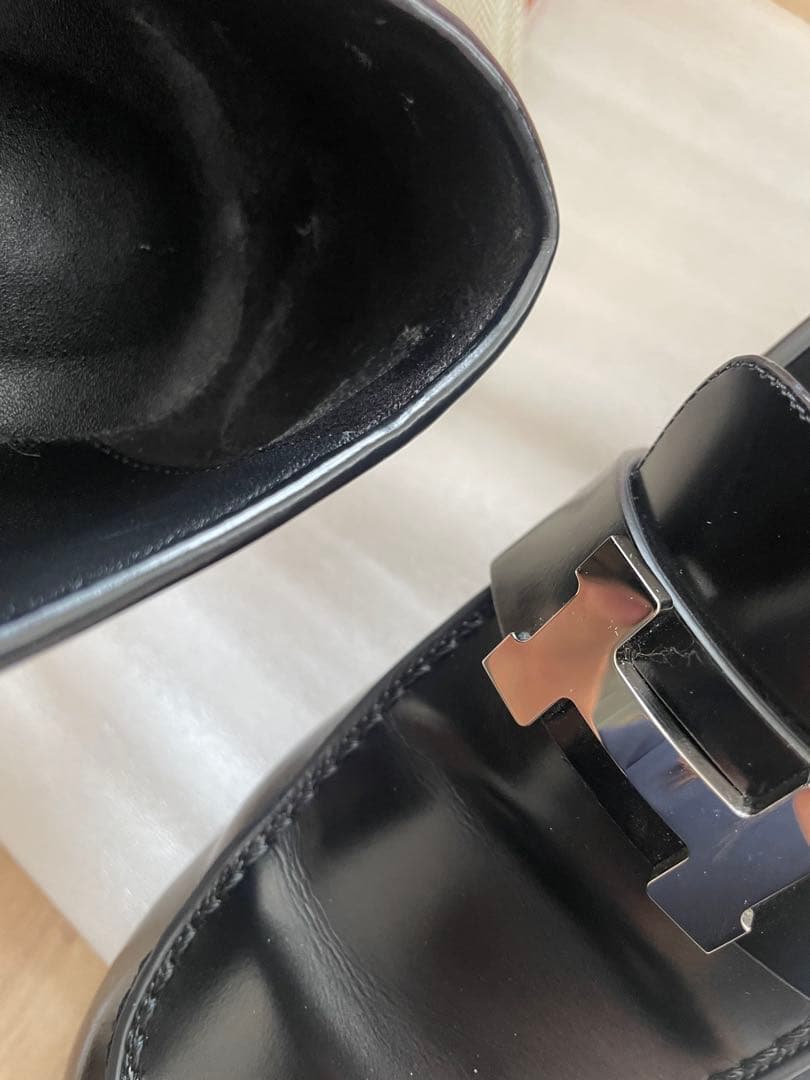 me　美品エルメス　ローファー フォーブル　36.5センチ　モカシン　厚底