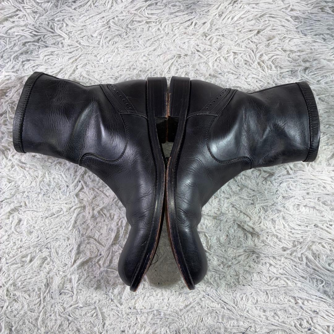 1319RINGHIO サイドジップ ブーツ ミドル メダリオン レザー