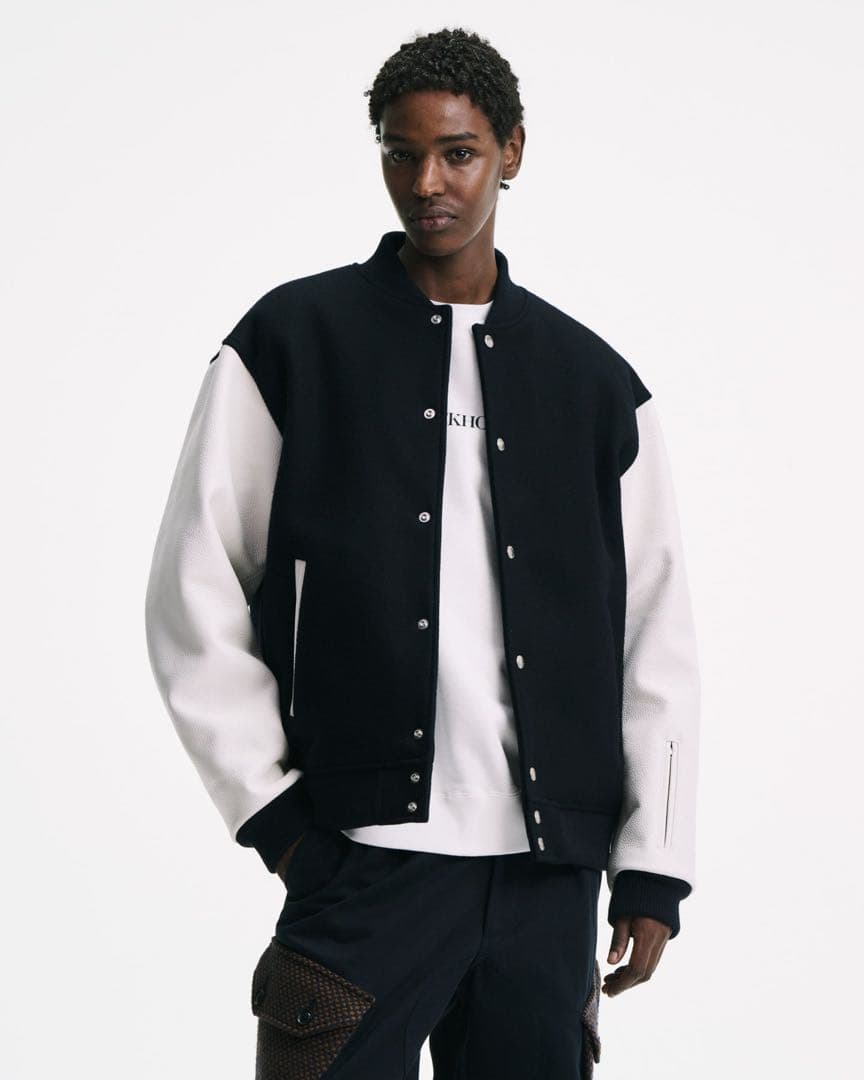 ジャケット・アウター SOPHNET.MELTON LAMBSWOOL VARSITY JACKET