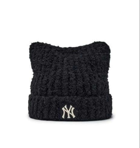 新品MLB　KOREA-フワモコ　ビーニー【猫耳ビーニー】