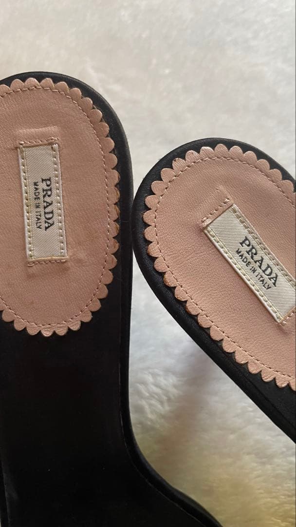 『美品』PRADA プラダ　ミュール　サンダル ヒール　L 黒　ブラック　上品