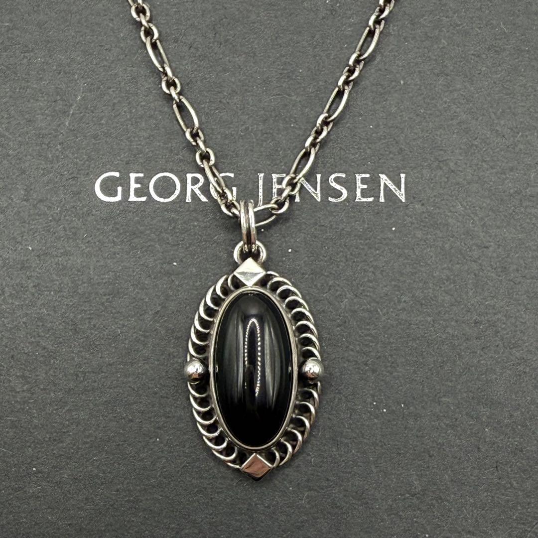 専用箱付★ジョージジェンセン 2004 ネックレス ブラックオニキス シルバー