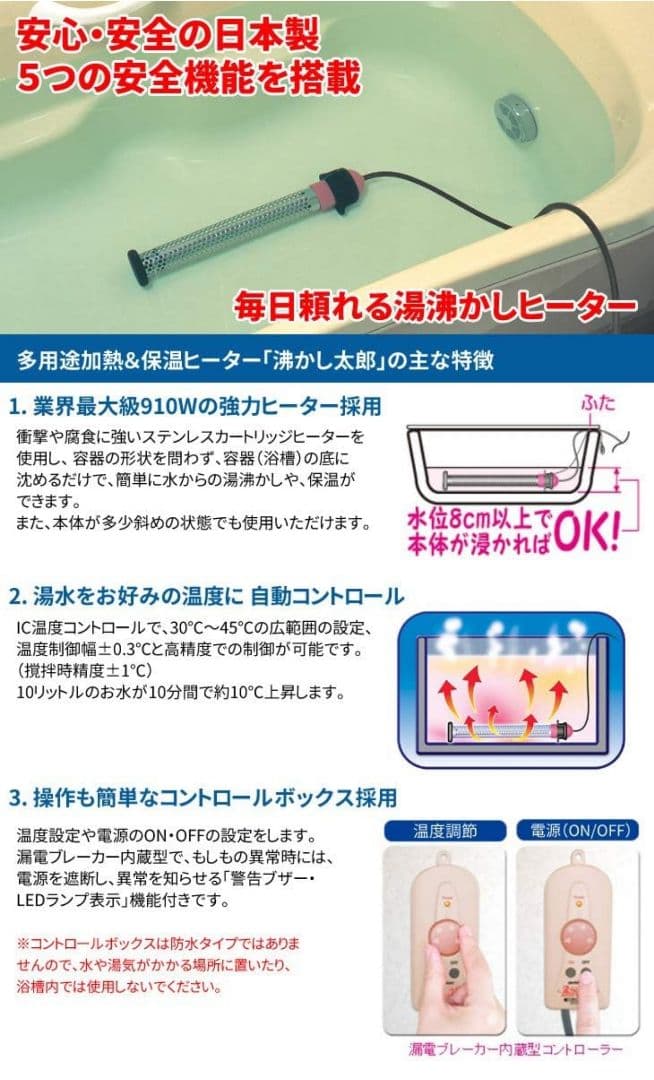 【定価34,500円】SUNART 沸かし太郎 風呂保温ヒーター SCH-901