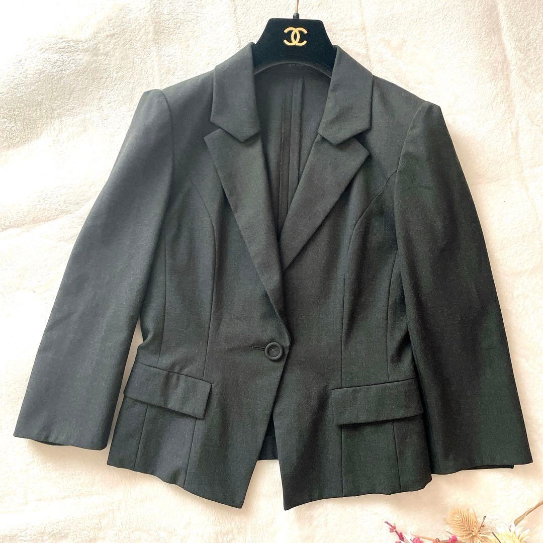 極美品⭐︎FOXEY NEW YORK チャコール ベルト付 スカートスーツ L