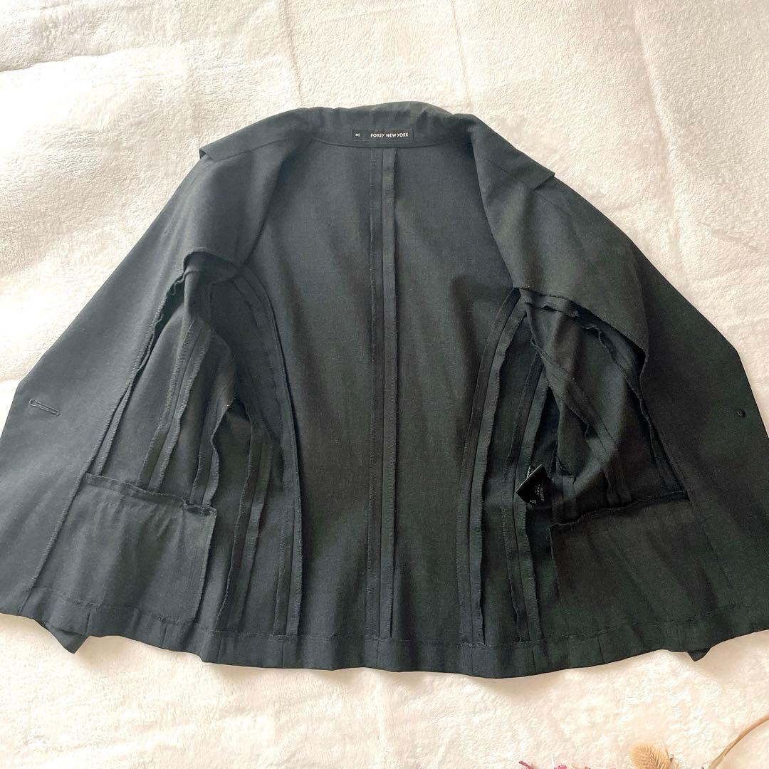 極美品⭐︎FOXEY NEW YORK チャコール ベルト付 スカートスーツ L