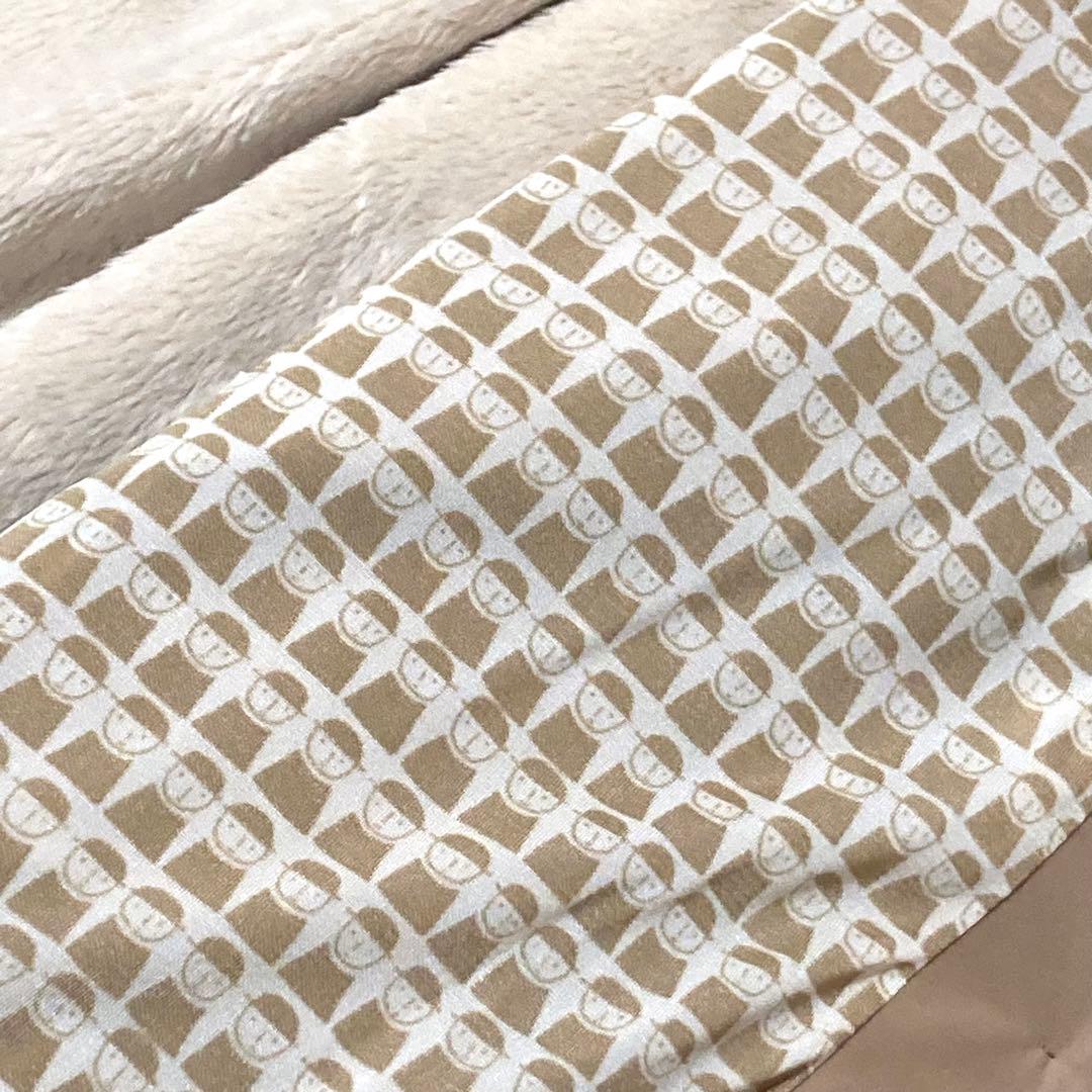 【美品】STUDIO PICONE ロングベスト　ジレ　フード　ボア　裏地総柄