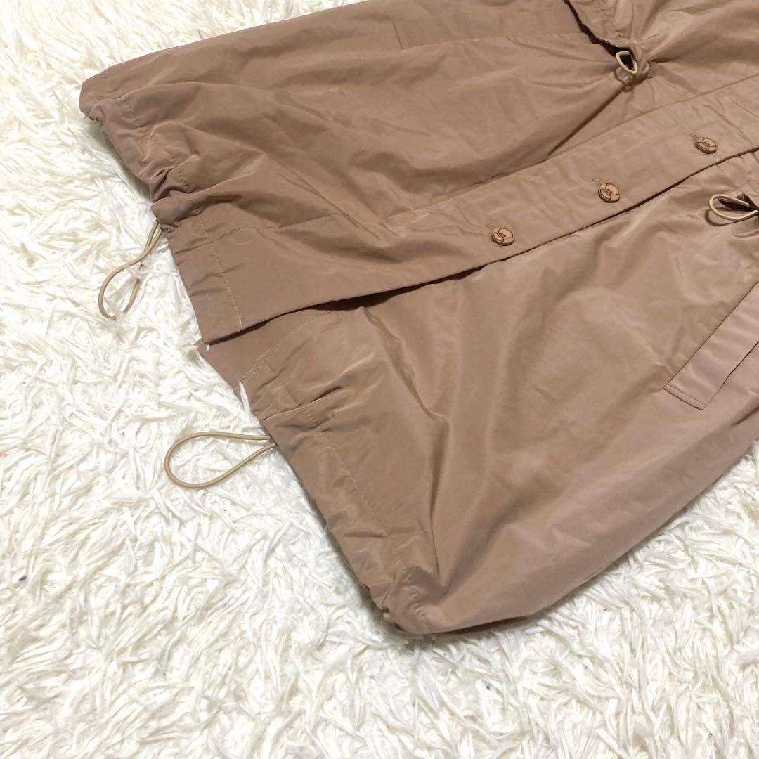 【美品】STUDIO PICONE ロングベスト　ジレ　フード　ボア　裏地総柄