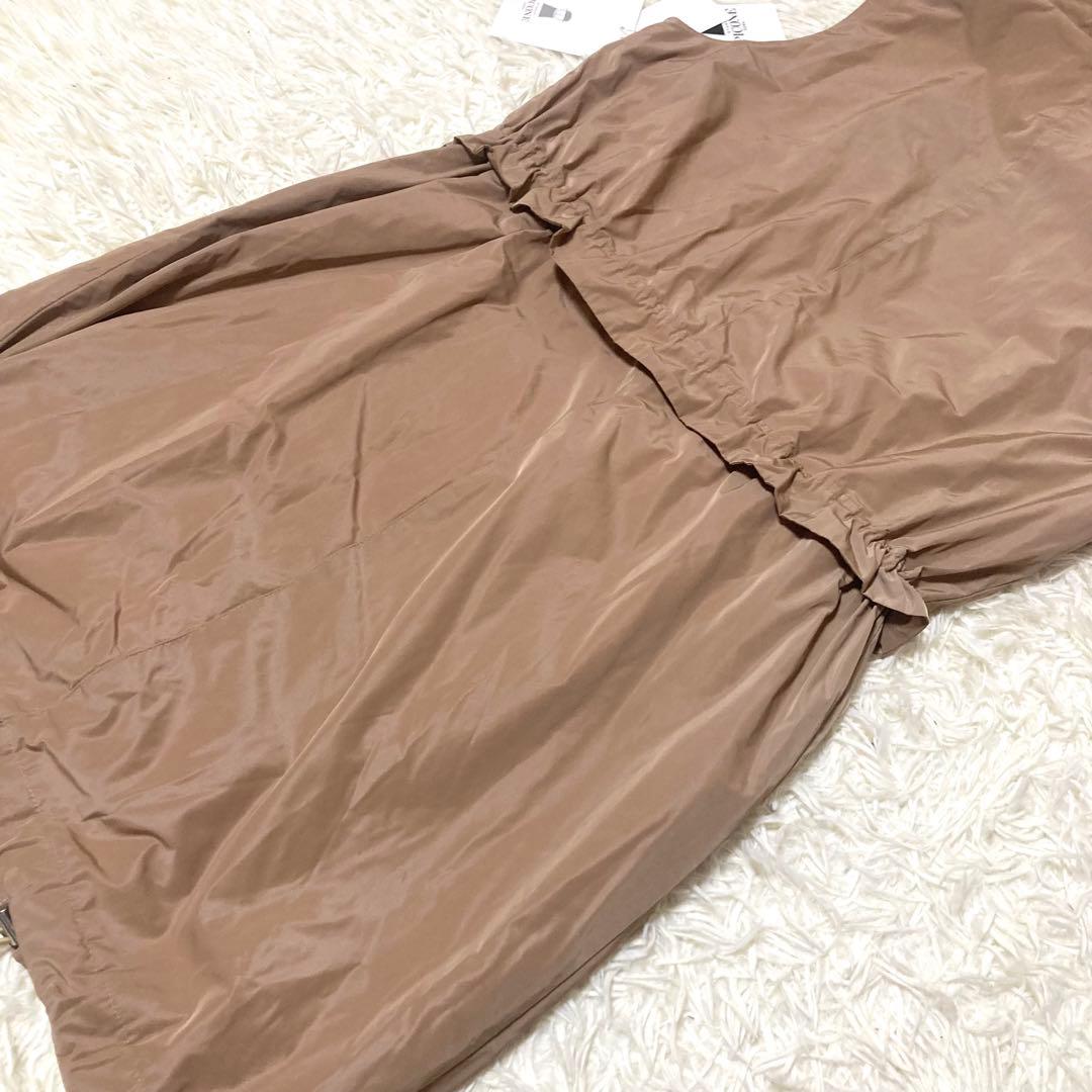 【美品】STUDIO PICONE ロングベスト　ジレ　フード　ボア　裏地総柄