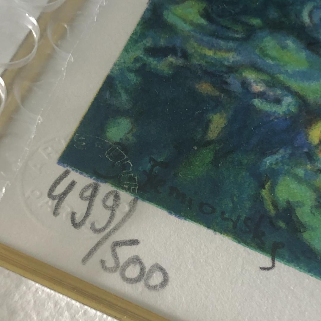クロード・モネ　睡蓮　リトグラフ　版画【新品】500部限定　ジクレー　額装　額入