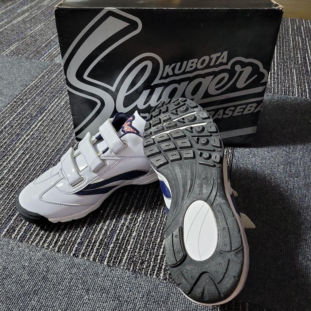 KUBOTA SLUGGER スパイクシューズ ホワイト・ネイビー