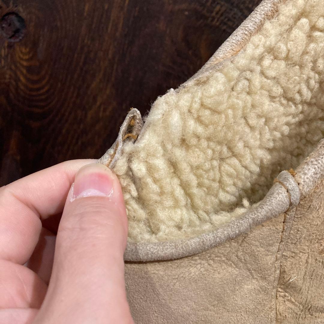 アメリカ古着 シープスキン ムートンベスト トグルボタン 80年代 ビンテージ