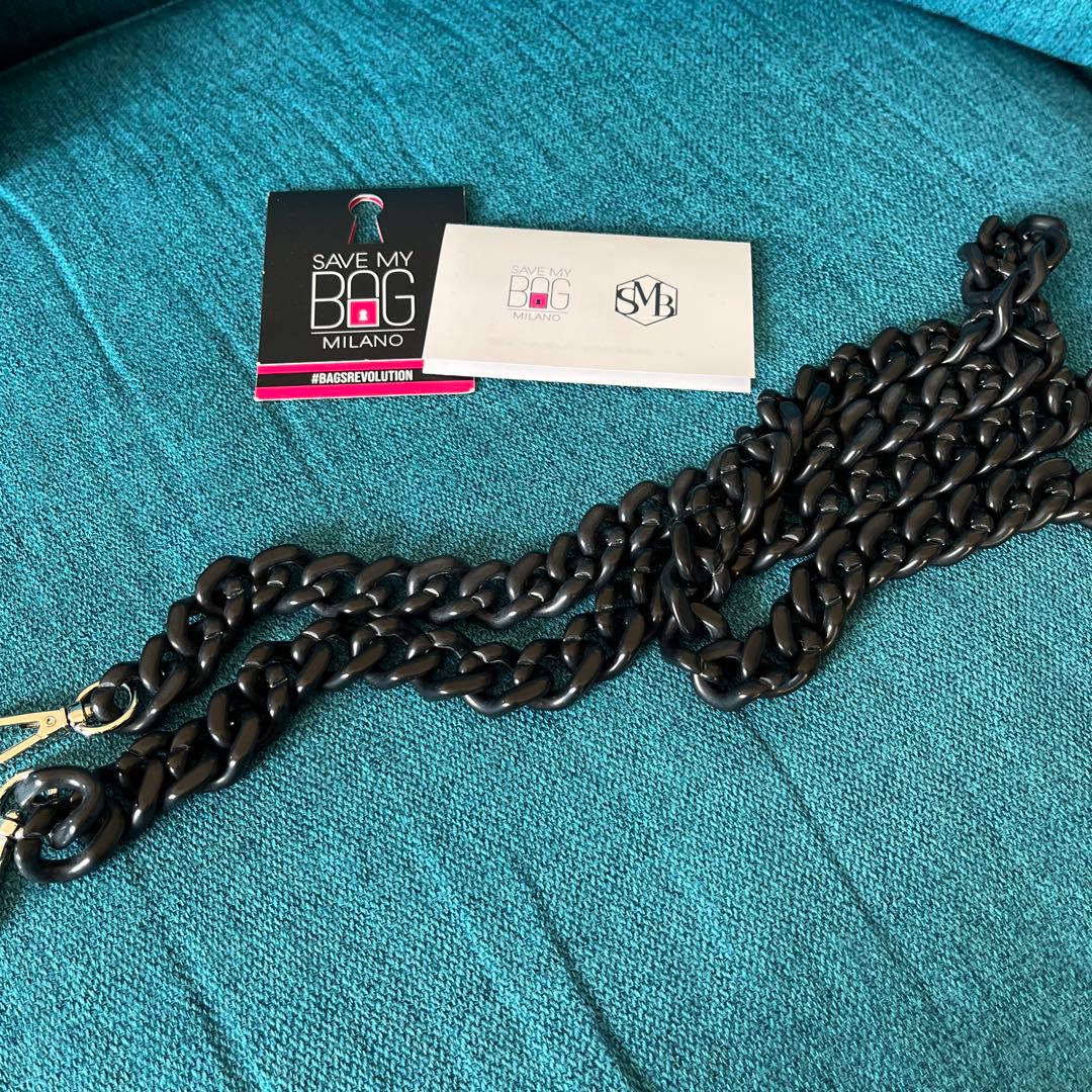 SAVE MY BAG ブラックバッグ チャーム付き