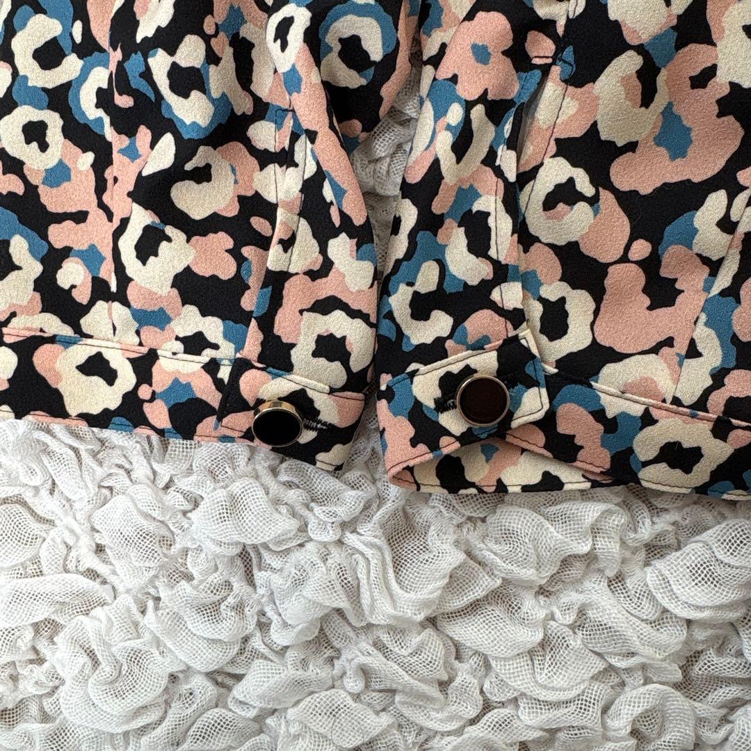 【美品】アナイレオパードフラワープリント切り替えワンピース